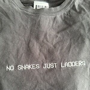 No Snakes Just Ladders Charcoal Tee